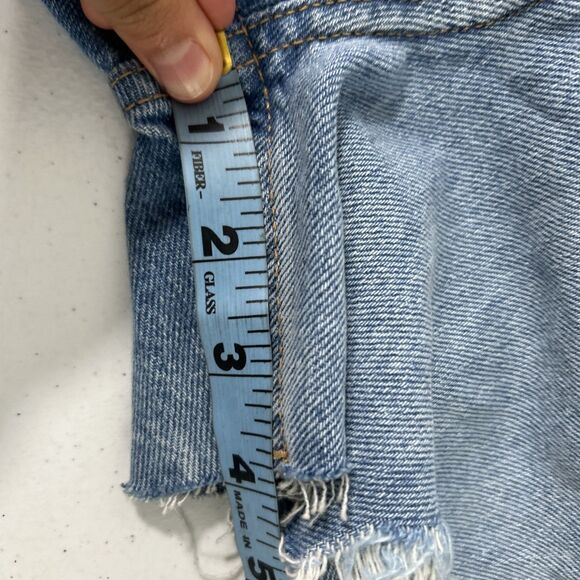 Zara Jean Shorts Womens 2 Blue High Rise Distressed Button Fly American Girlcore - Picture 7 of 7